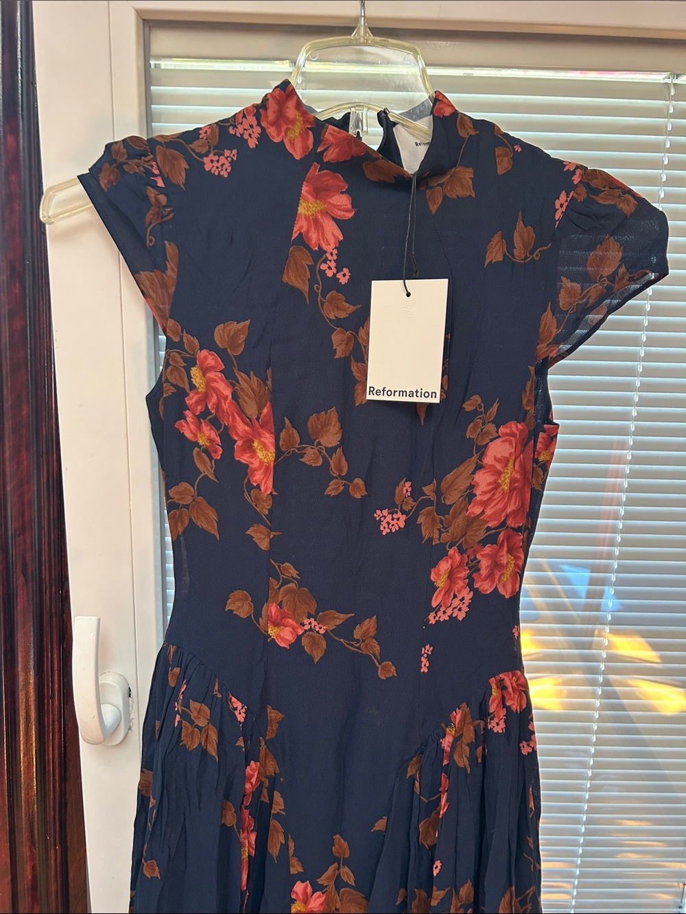 Reformation Maven Dress Blue - Size 0 - Picture 9 of 9